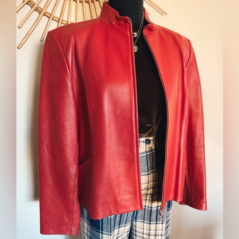 Pendleton Red Leather Women's Jacket - image 2